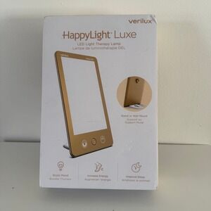 Verilux HappyLight Luxe LED Light Therapy Lamp White Stand Wall Mount